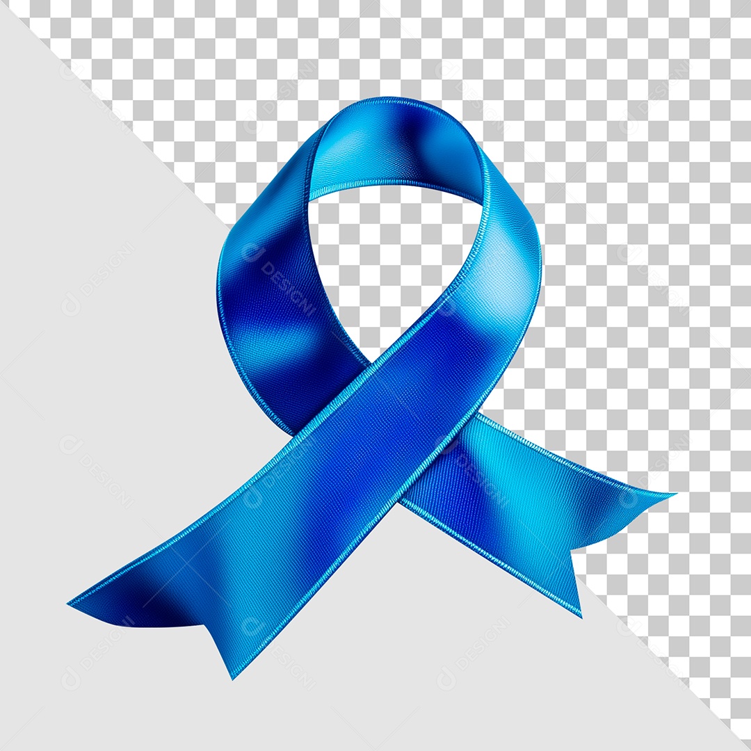 Laço Elemento 3D de Novembro Azul para Composição PSD