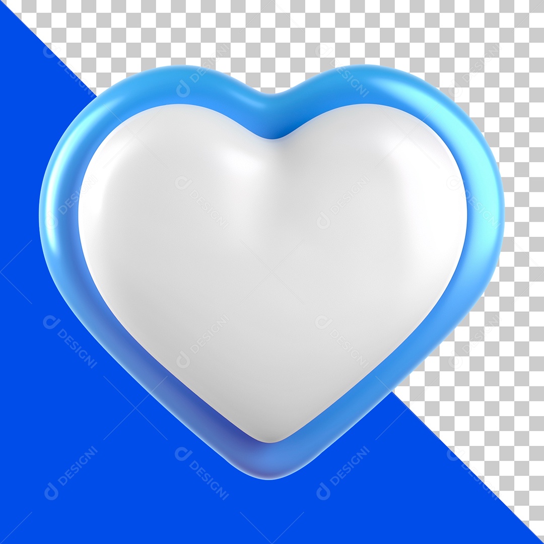 Elemento 3D de Coração para Composição PSD