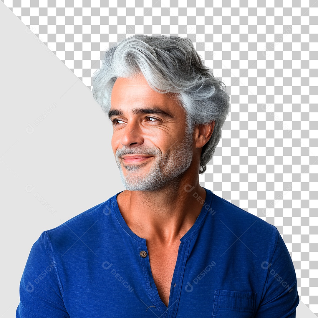 Retrato Homem de Cabelos Brancos Novembro Azul para Composição PSD