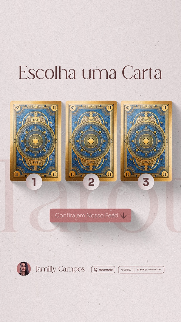 Story Taróloga Escolha Uma Carta Social Media PSD Editável