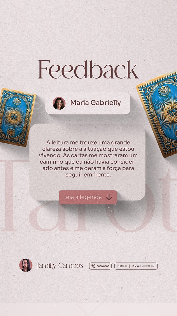 Story Taróloga Feedback Social Media PSD Editável