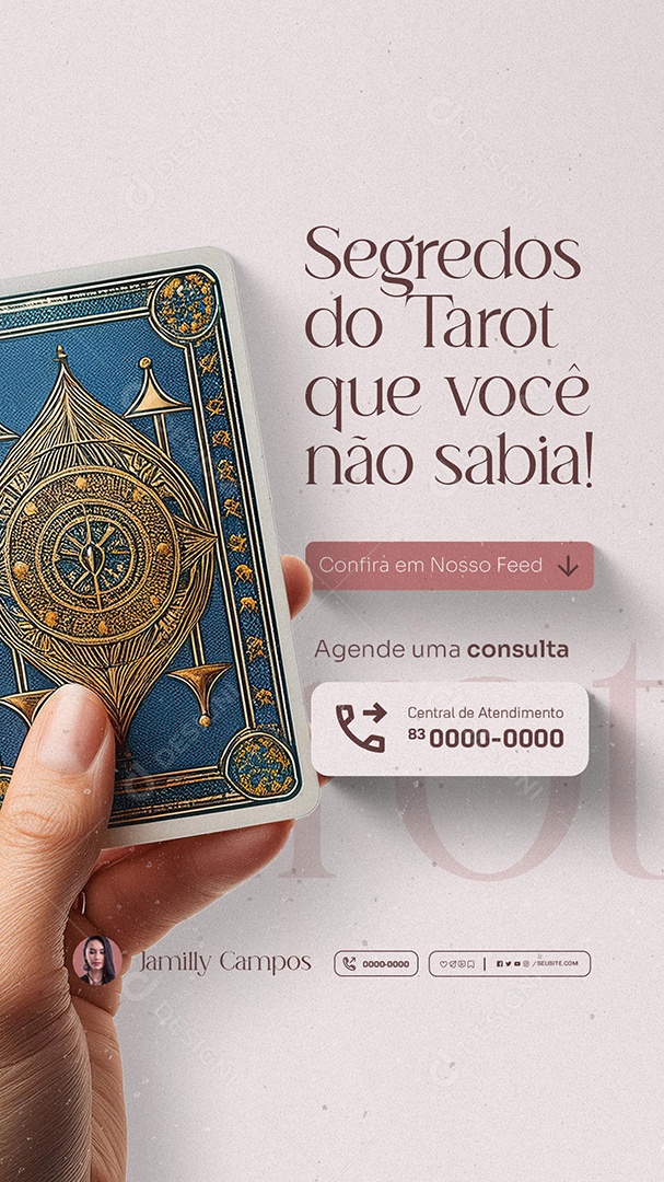 Story Taróloga Segredos do Tarot Social Media PSD Editável