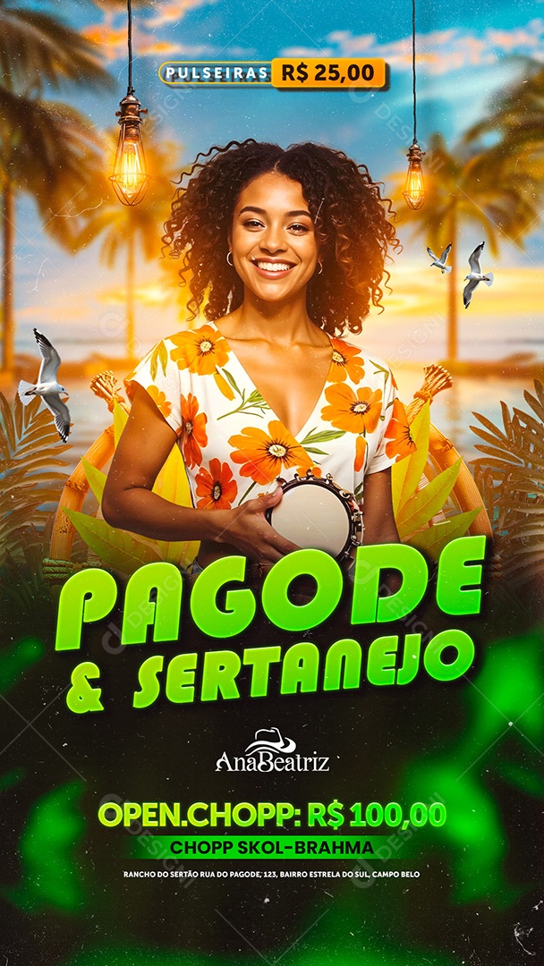 Story Flyer Pagode e Sertanejo Social Media PSD Editável