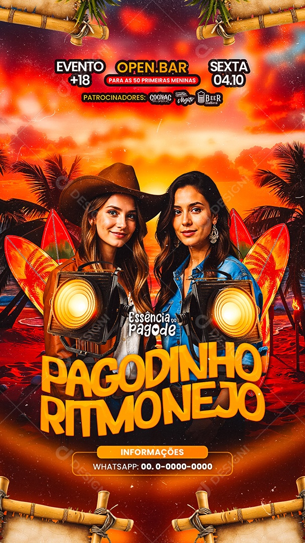 Story Flyer Pagodinho Ritmonejo Social Media PSD Editável