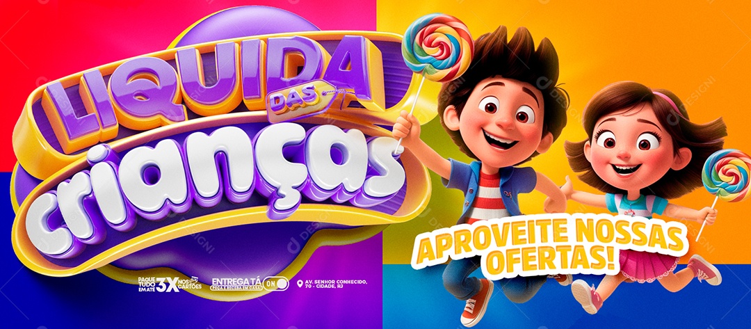 Banner Feliz Dia das Crianças 12 de Outubro Lojas Social Media PSD Editável