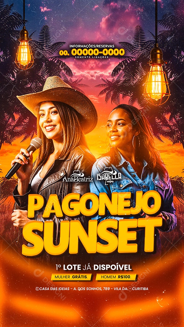 Story Flyer Pagonejo Sunset Social Media PSD Editável