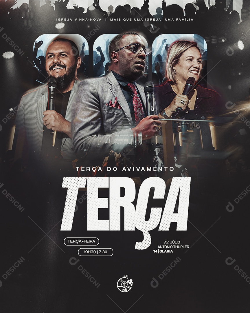 Feed Flyer Gospel Terça Do Avivamento Social Media PSD Editável