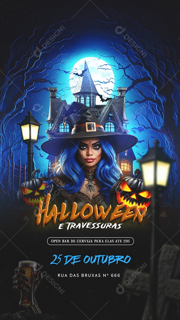 Flyer Halloween Shows Social Media PSD Editável