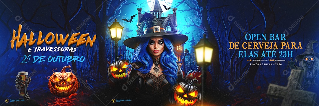 Banner Halloween Shows Social Media PSD Editável