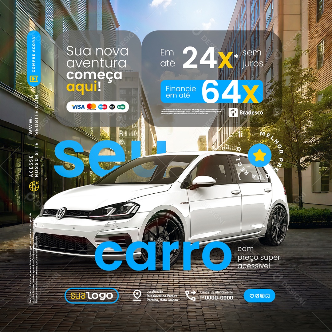 Novo Carro Concessionária Sua Nova Aventura Começa Aqui Social Media PSD Editável