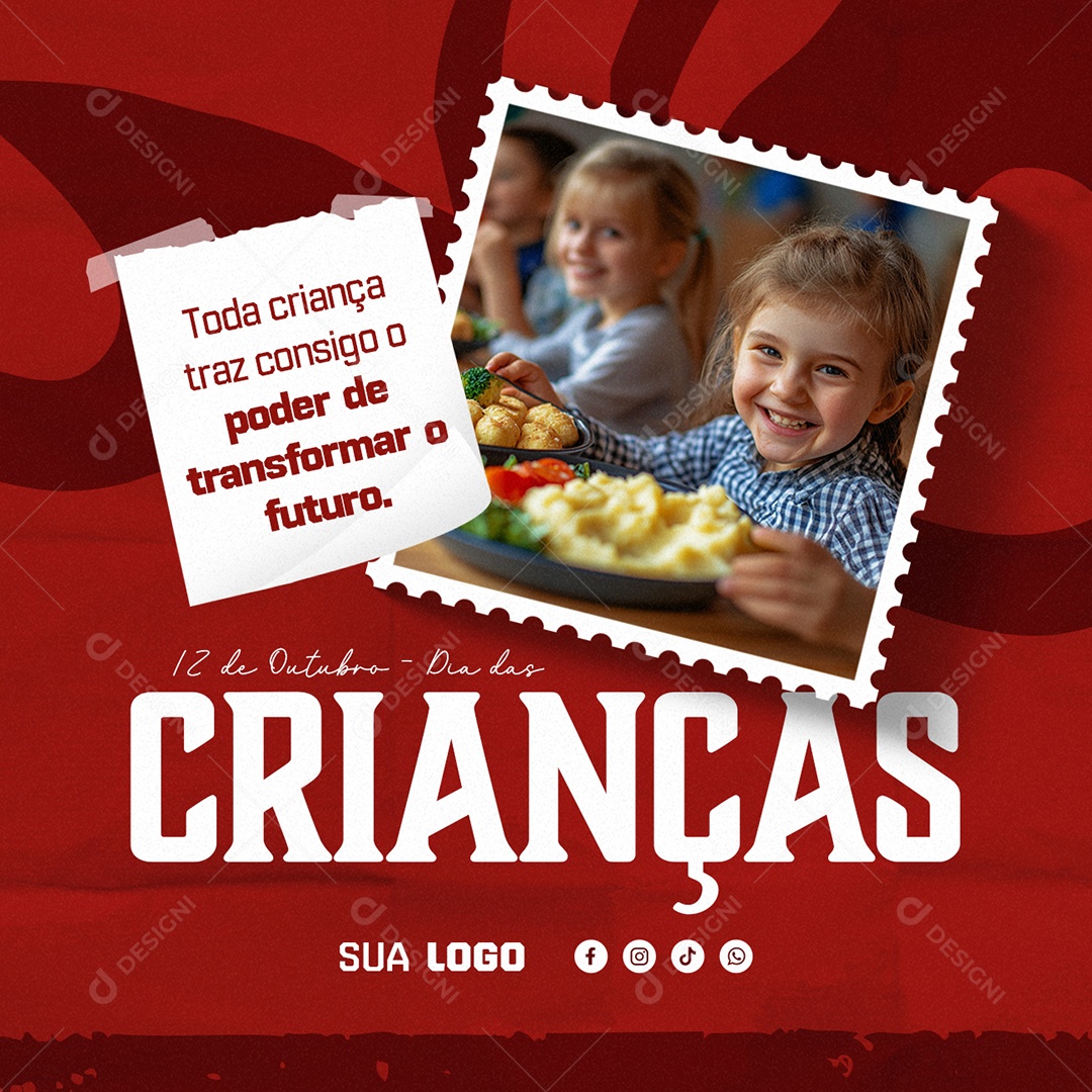 Dia das Crianças 12 de Outubro Poder de Transformar Social Media PSD Editável