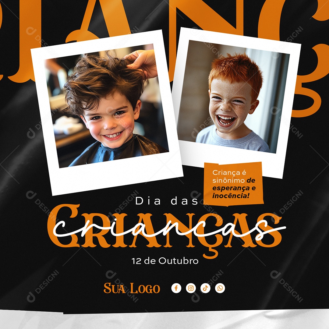 Dia das Crianças 12 de Outubro Sinônimo de Esperança e Inocência Social Media PSD Editável