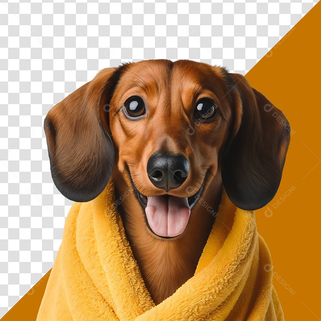 Personagem 3D Cachorro Enroladoem Toalha Para Composição PSD