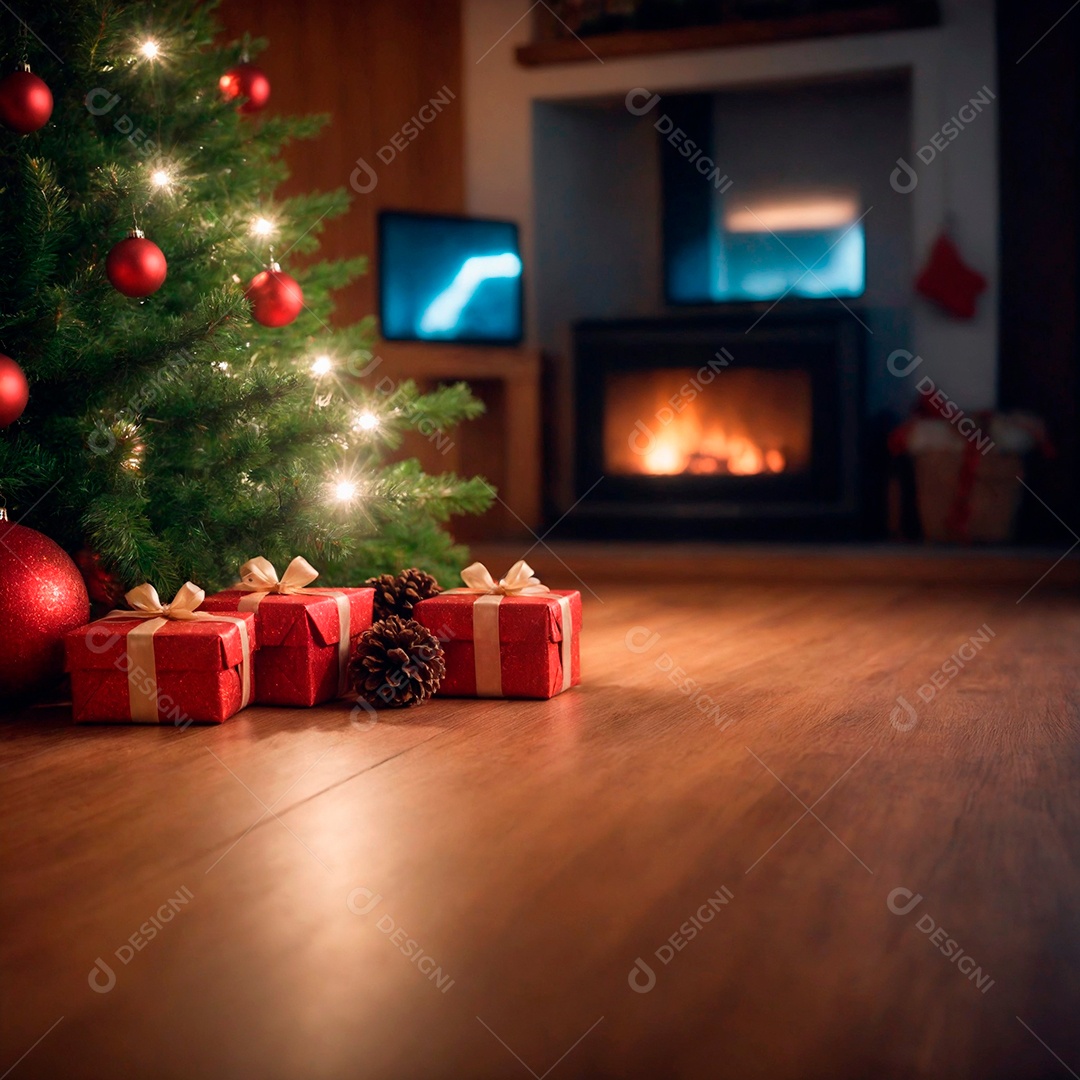 Vislumbres de alegria bolas de Natal penduradas em um fundo fora de foco.