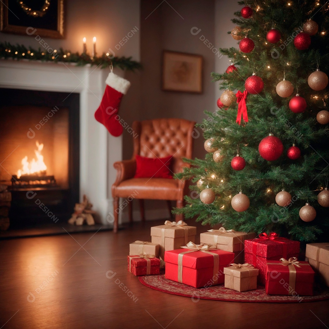 Vislumbres de alegria bolas de Natal penduradas em um fundo fora de foco.