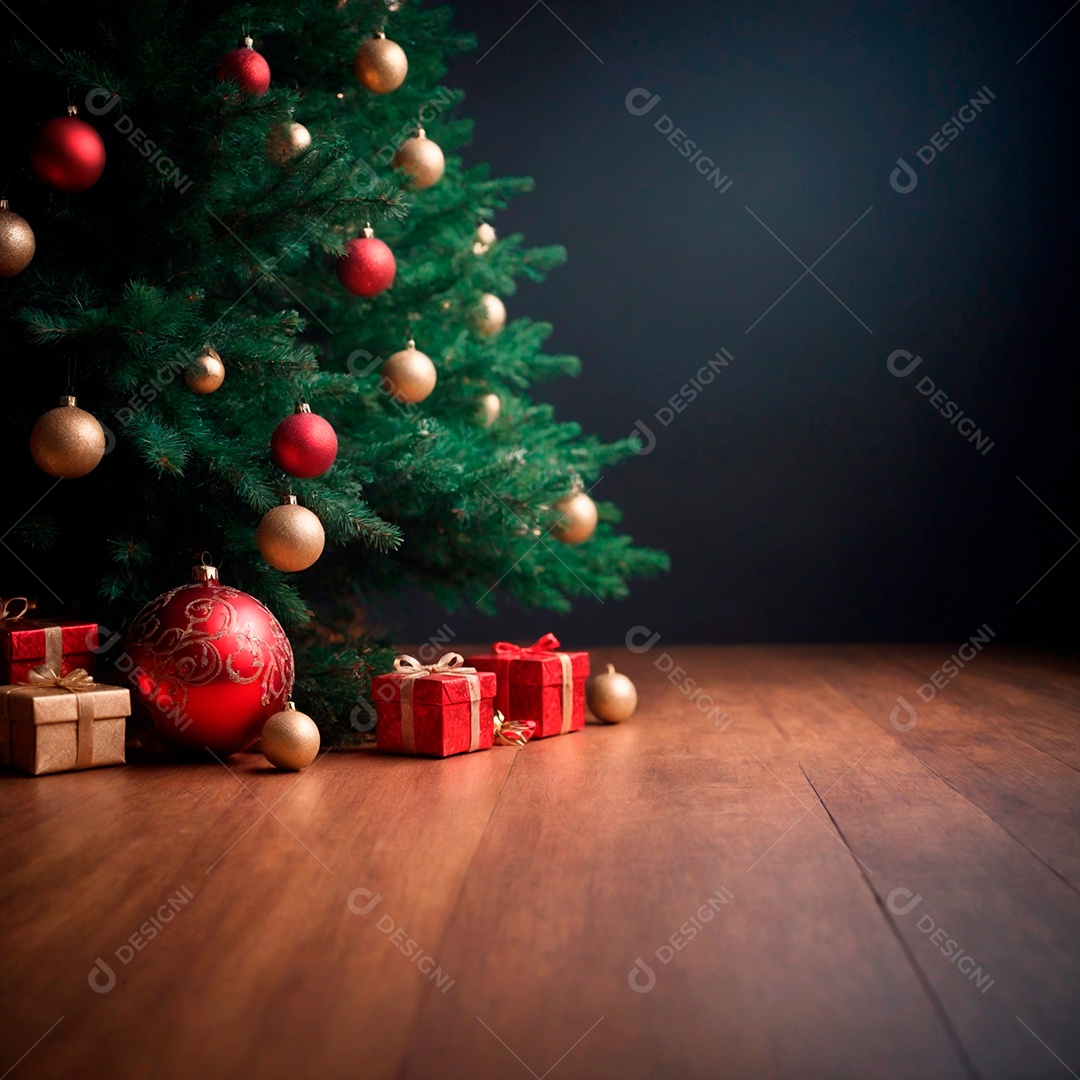 Vislumbres de alegria bolas de Natal penduradas em um fundo fora de foco.