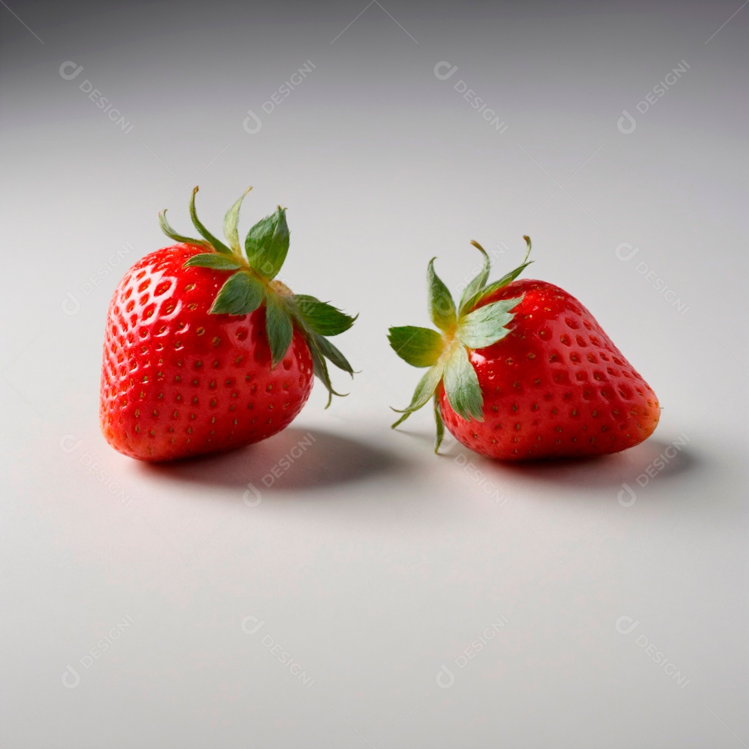 Lindos morangos sobre fundo branco isolado.