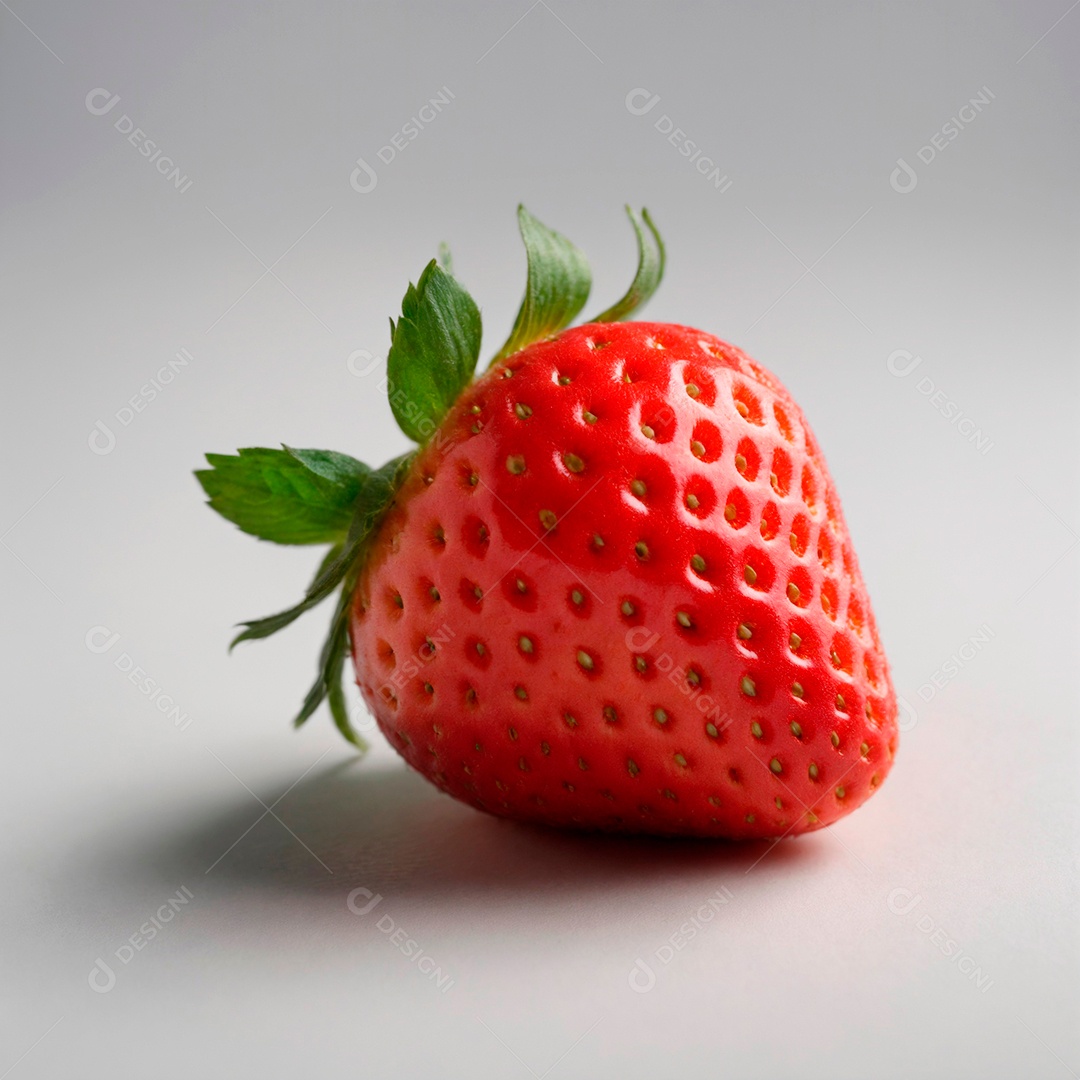 Lindo morango sobre fundo branco isolado.