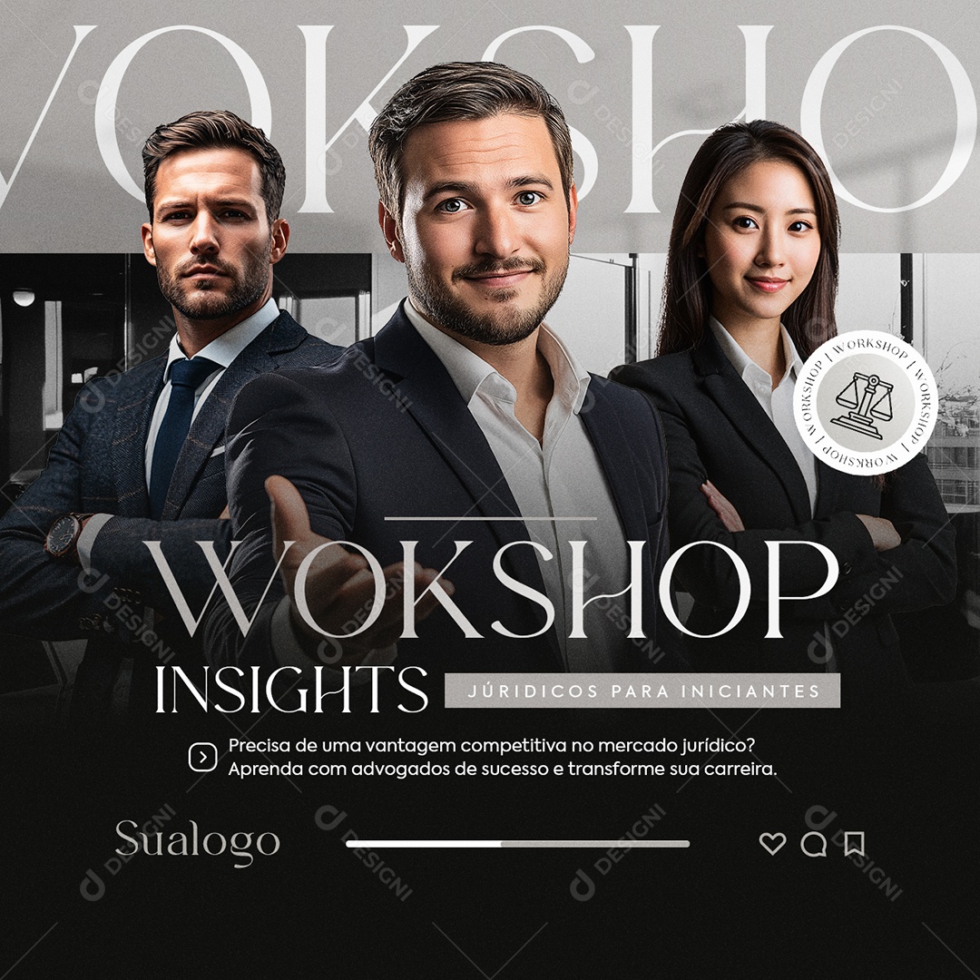 Workshop Advocacia Insights Social Media PSD Editável