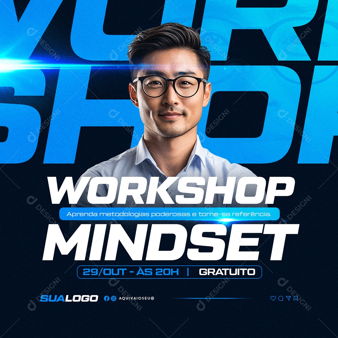 Workshop Coach Mindset Social Media PSD Editável