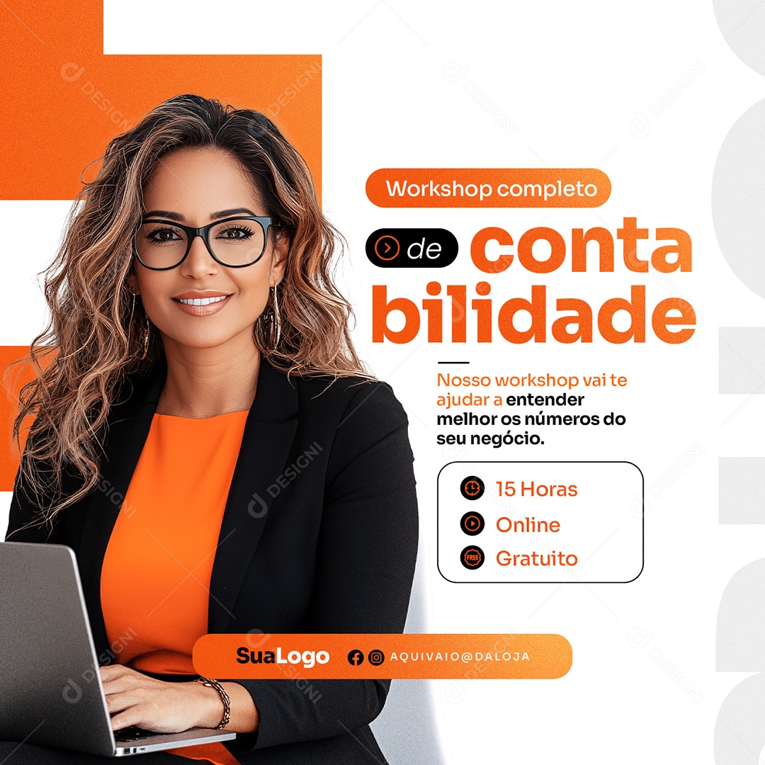 Workshop Contabilidade Social Media PSD Editável