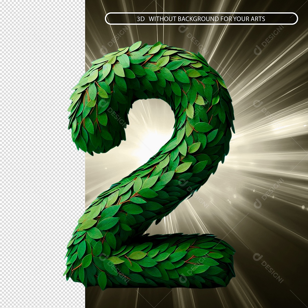 Numero De Folha Elemento 3D Para Composição PSD