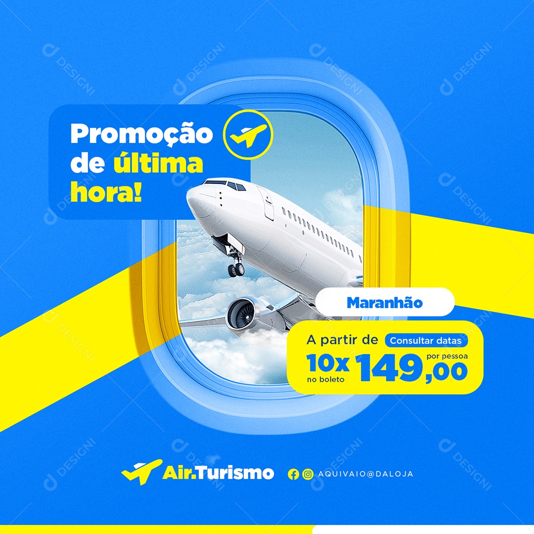 Turismo Promoção de Última Hora Social Media PSD Editável