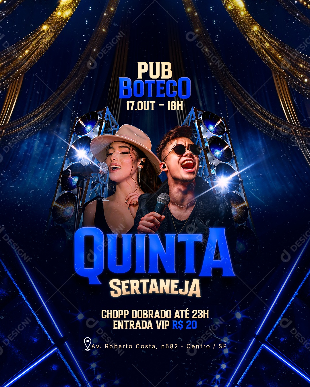 Flyer Quinta Sertaneja Social Media PSD Editável