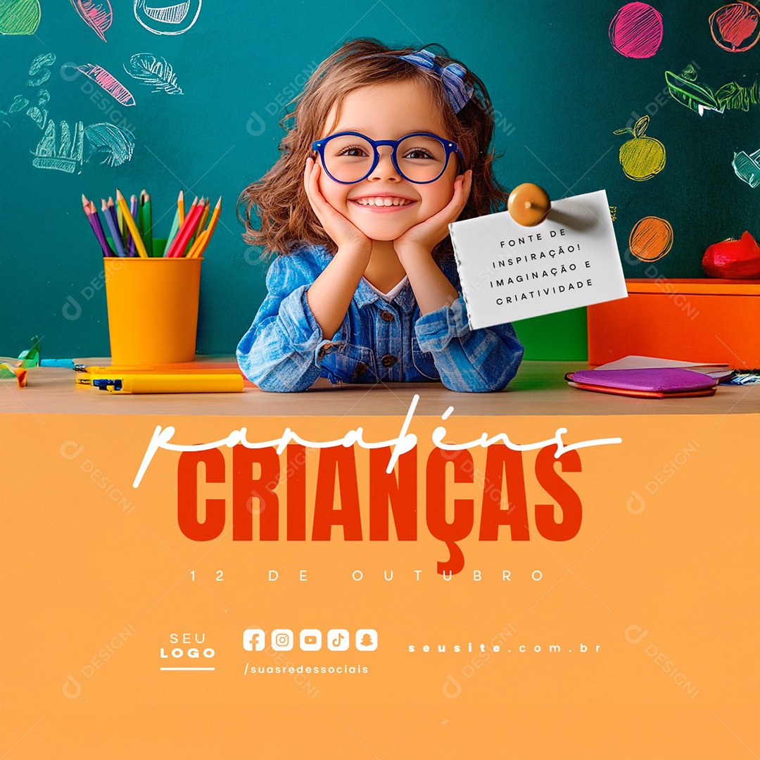 Dia das Crianças 12 de Outubro Fonte de Inspiração Social Media PSD Editável