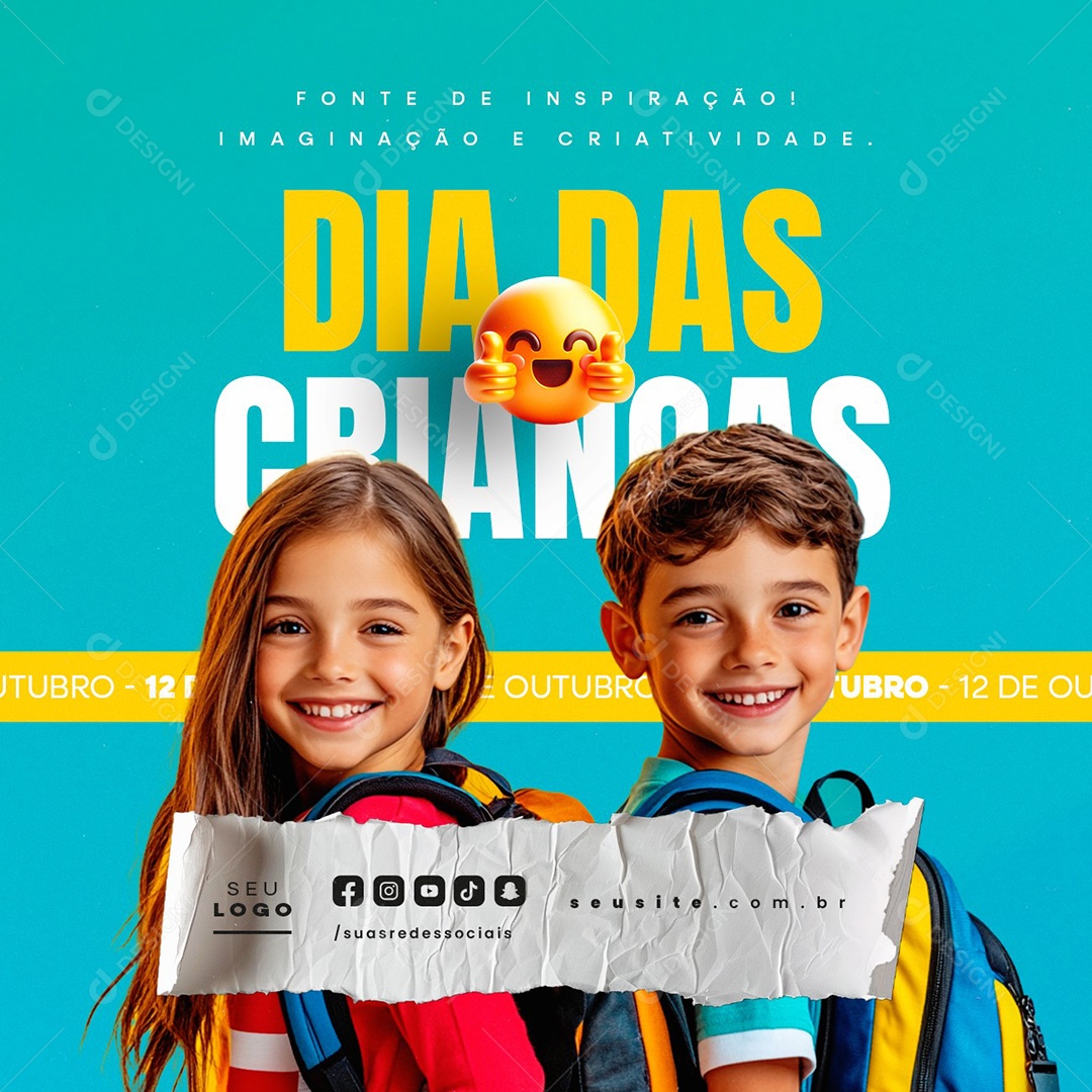 Dia das Crianças 12 de Outubro Fonte de Inspiração Social Media PSD Editável