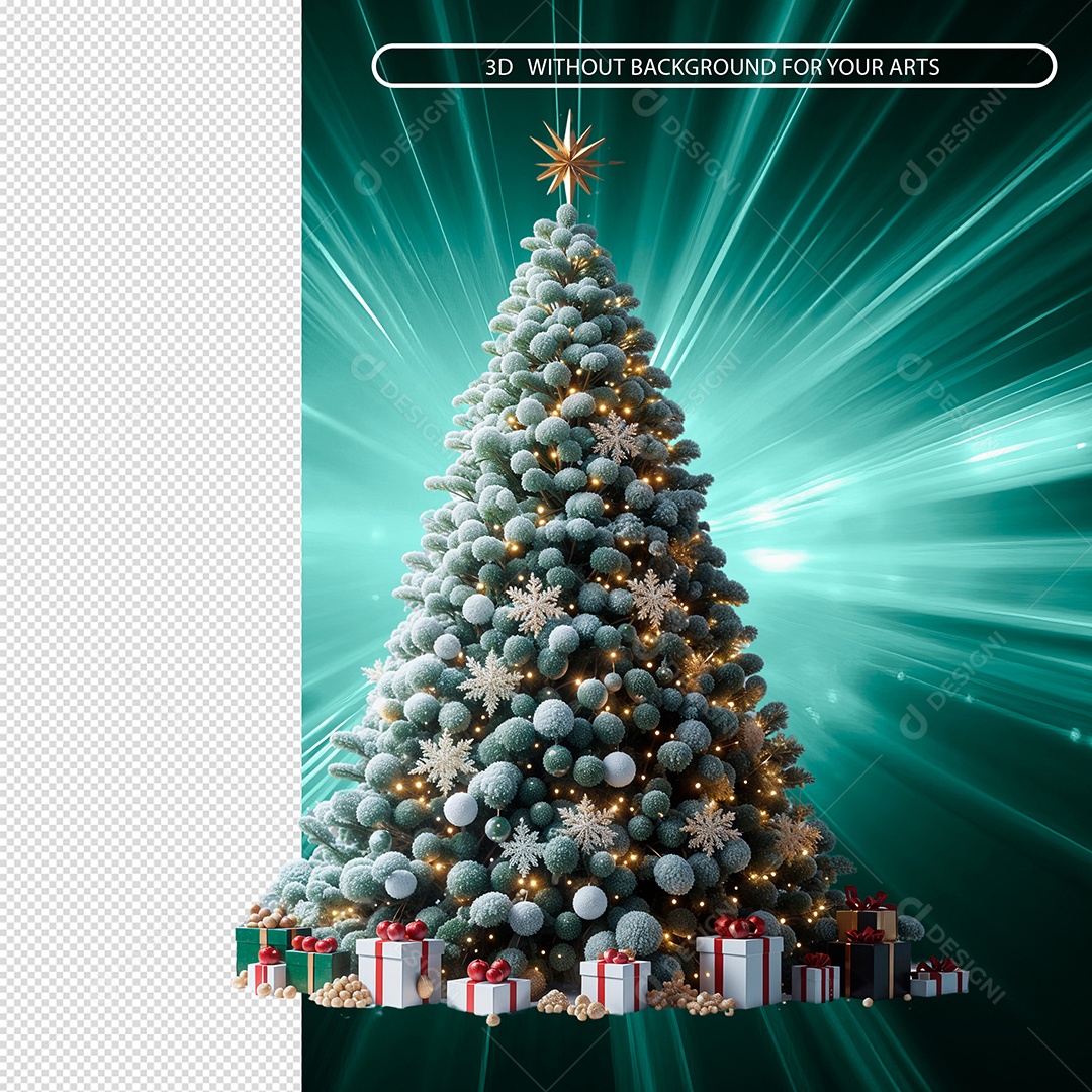 Arvore de Natal Elemento 3D para Composição PSD