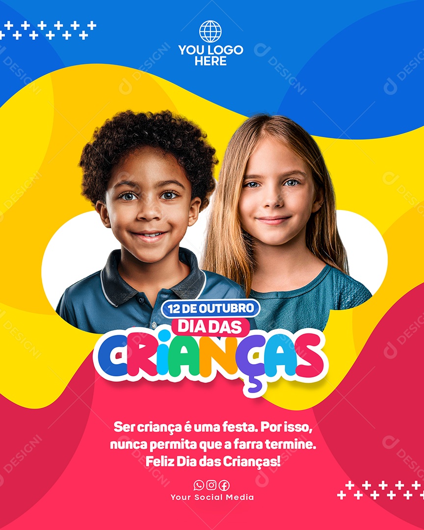 Feliz Dia das Crianças 12 de Outubro Social Media PSD Editável