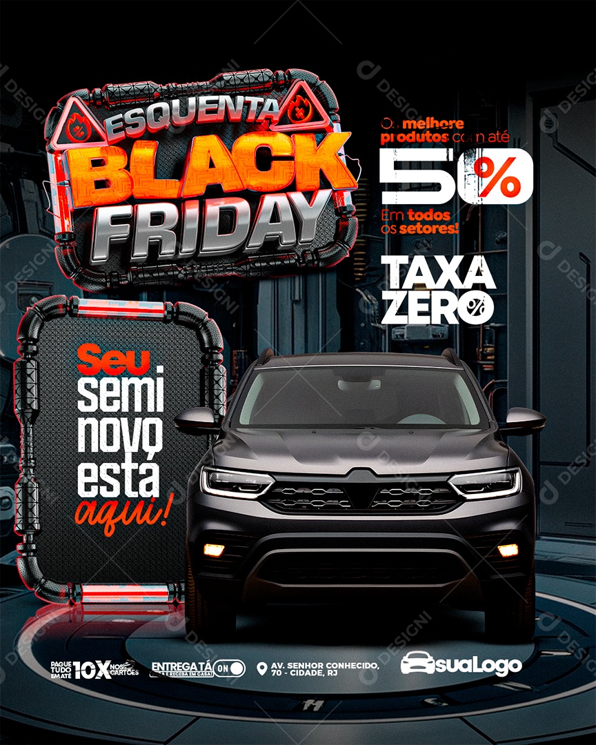 Concessionária Esquenta Black Friday Social Media PSD Editável