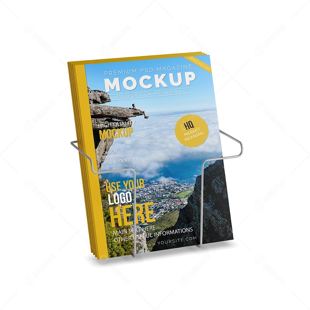 Apoio de Revista Mockup PSD Editável