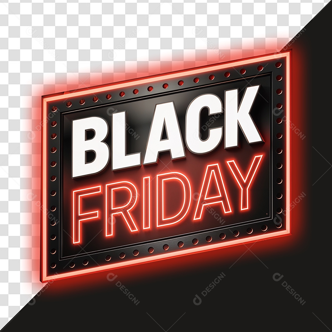 Selo 3D Black Friday para Composição PSD