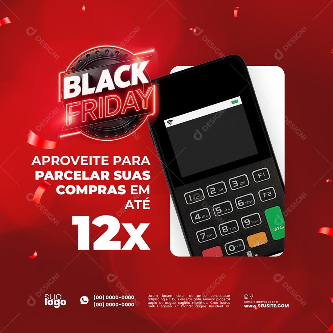 Black Friday Aproveite Para Parcelar Social Media PSD Editável