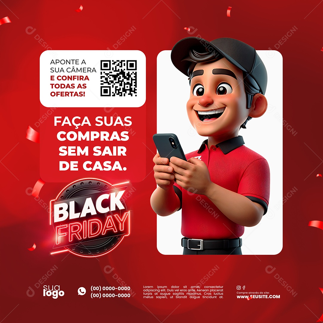 Black Friday Faça Suas Compras Social Media PSD Editável