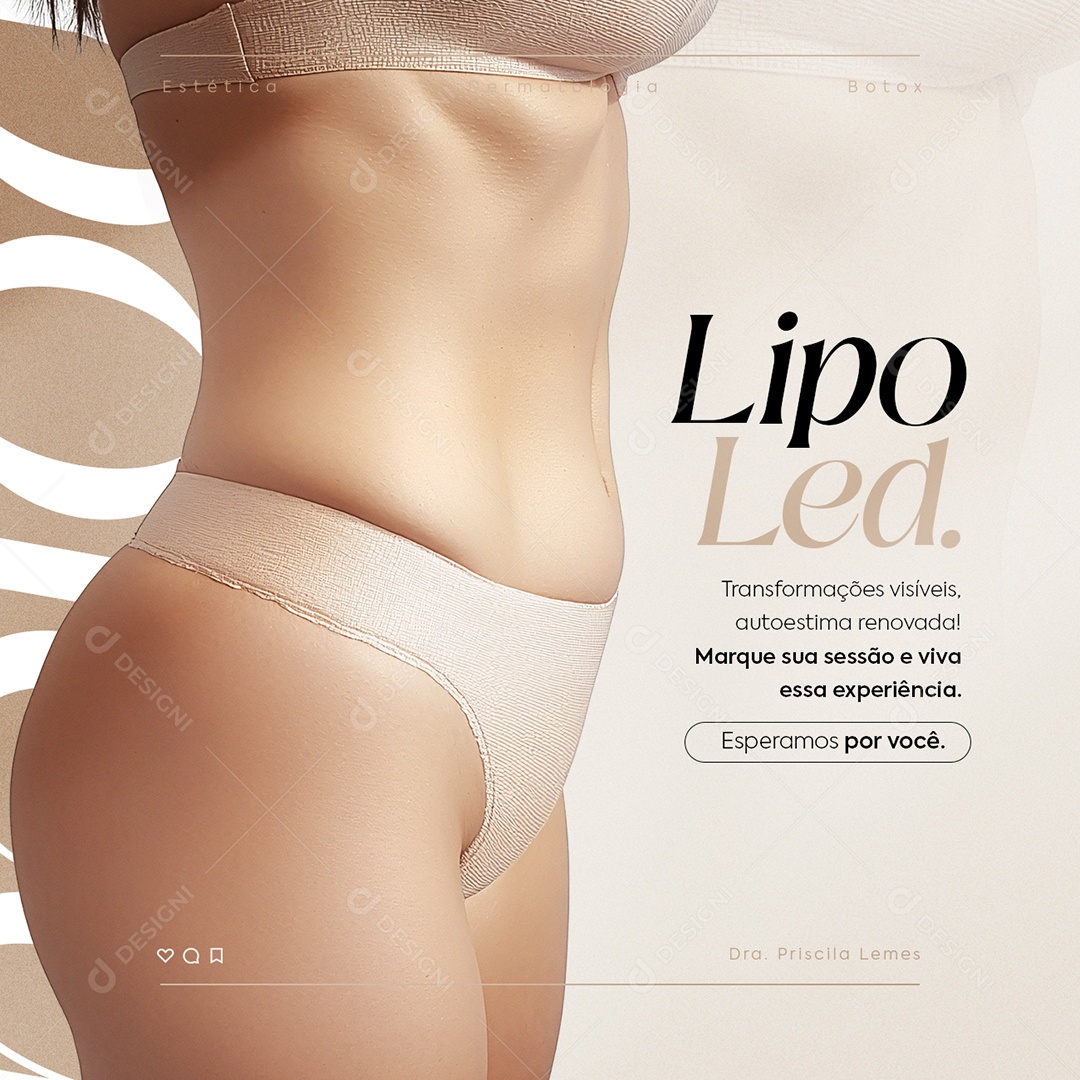 Estética Lipo Led Social Media PSD Editável