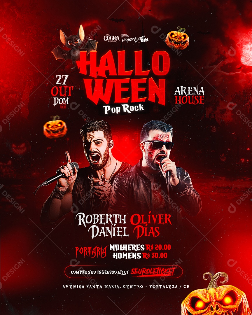 Flyer Halloween Pop Rock Social Media PSD Editável