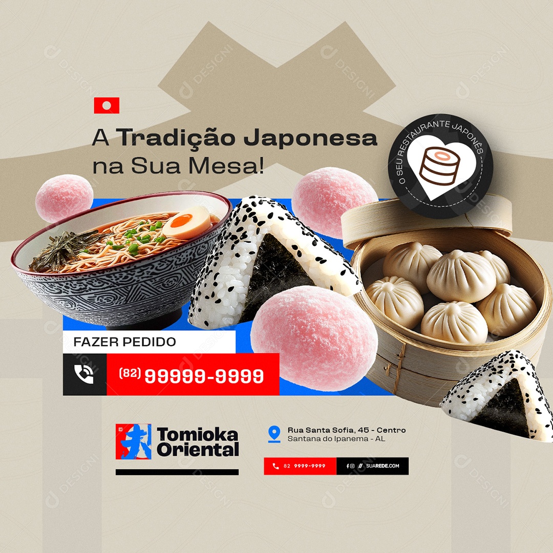 Restaurante Japonês A Tradição Japonesa na Sua Mesa Social Media PSD Editável