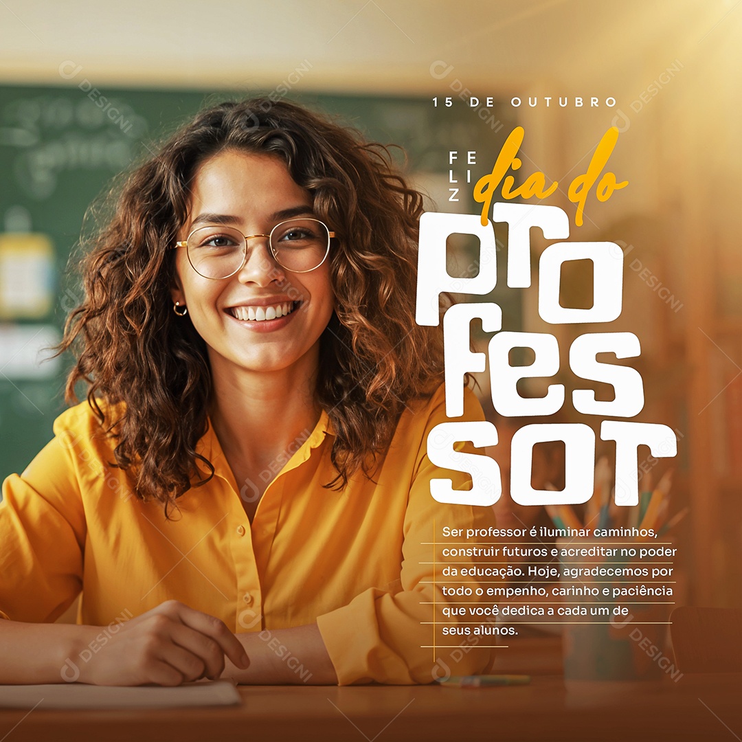 Dia Do Professor 15 de Outubro Social Media PSD Editável