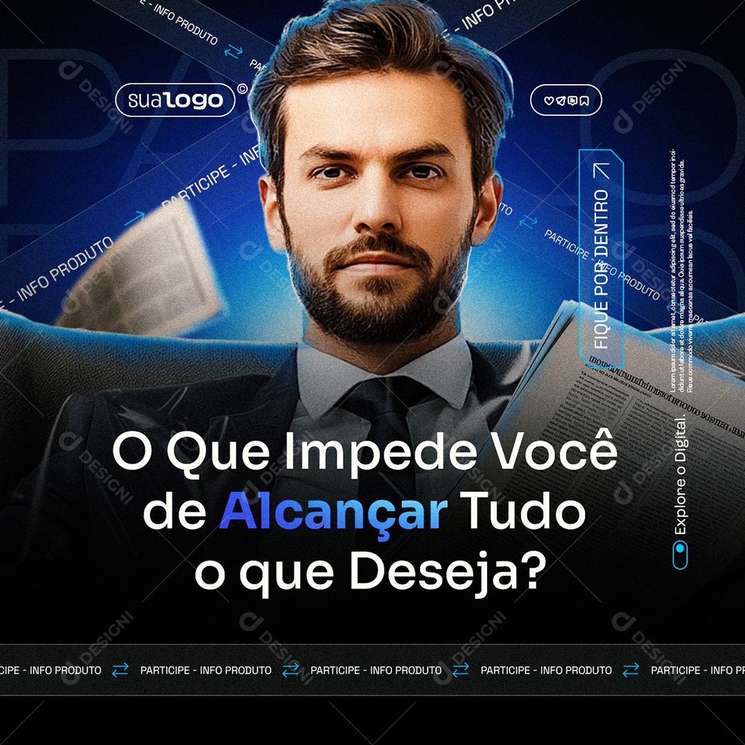 Infoproduto O Que Impede Você de Alcançar Tudo Social Media PSD Editável