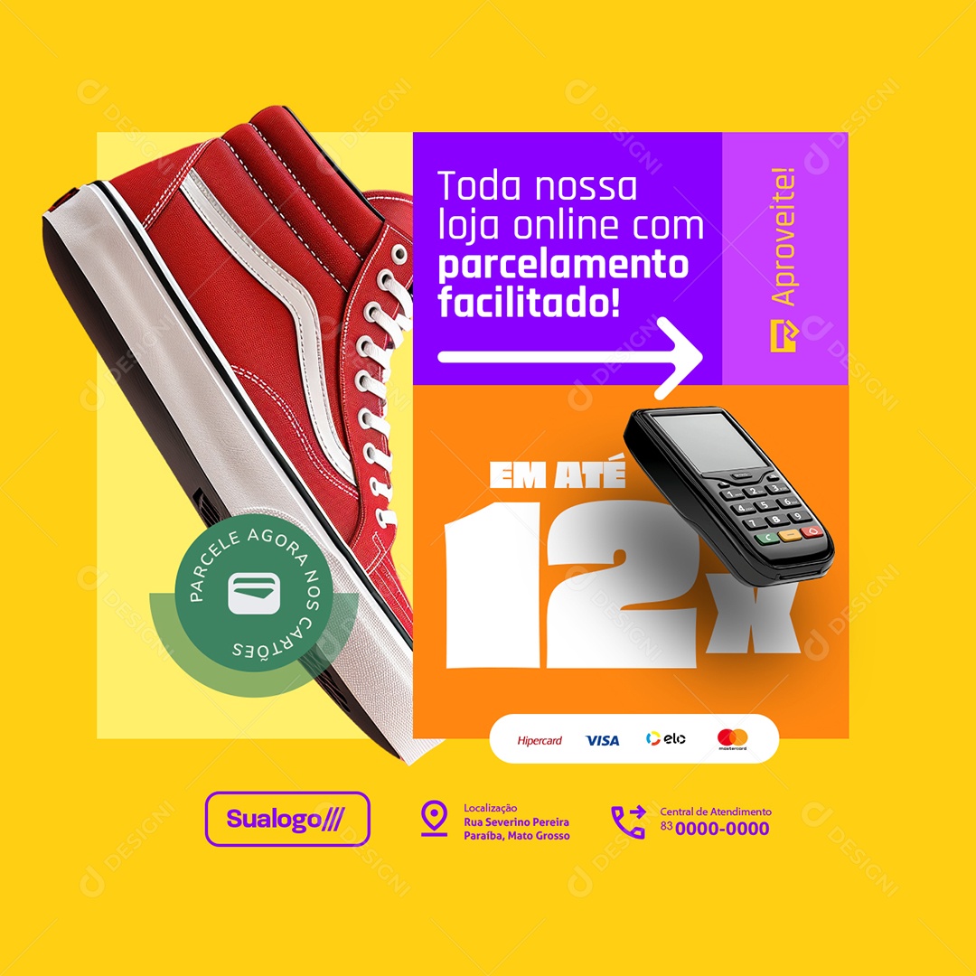 Toda Nossa Loja Online com Parcelamento Facilitado Social Media PSD Editável