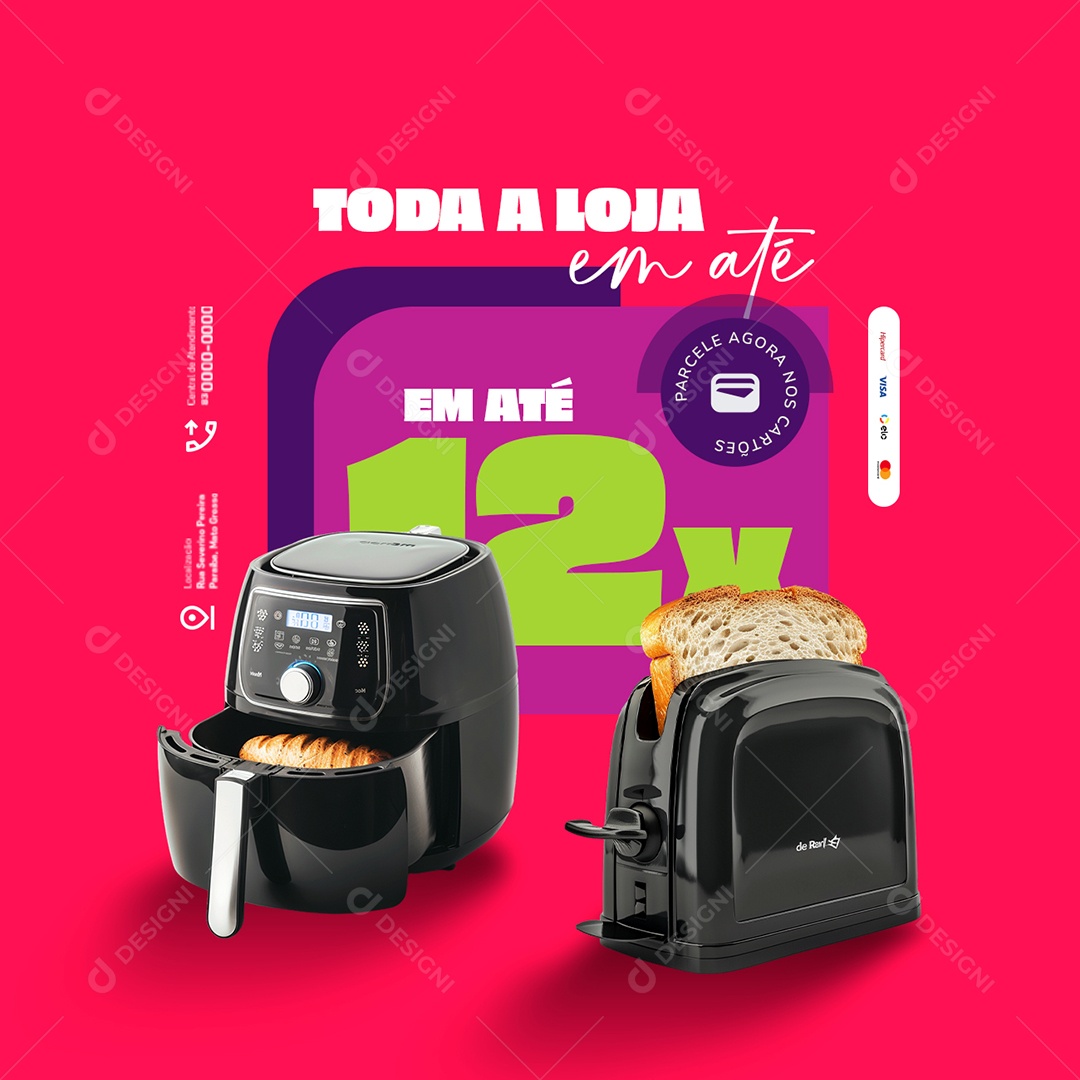 Parcelamento Toda a Loja em Até 12x Social Media PSD Editável