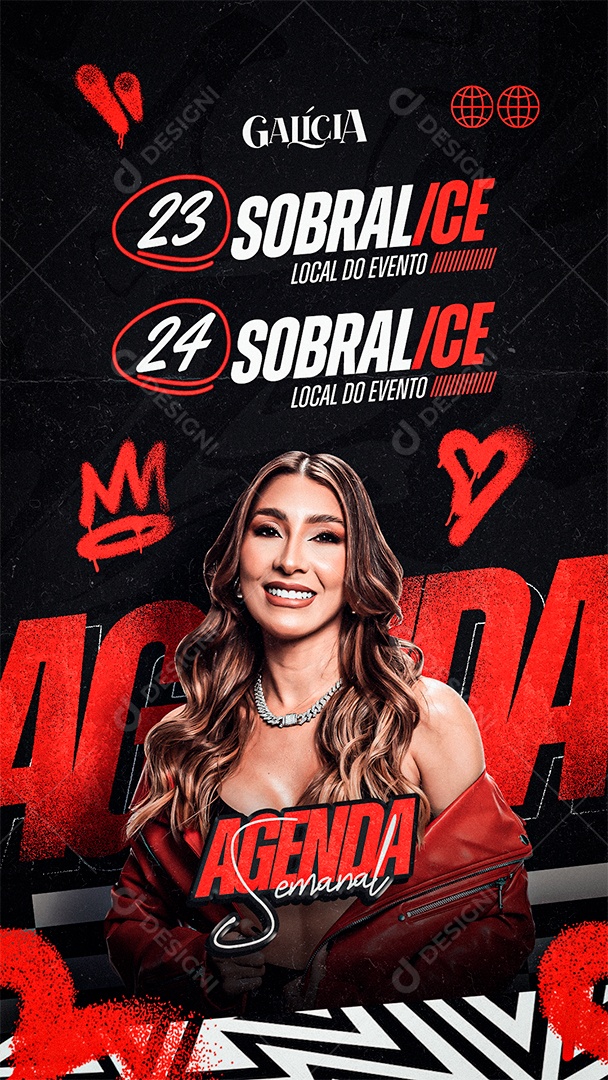 Flyer Artistas Shows Social Media PSD Editável