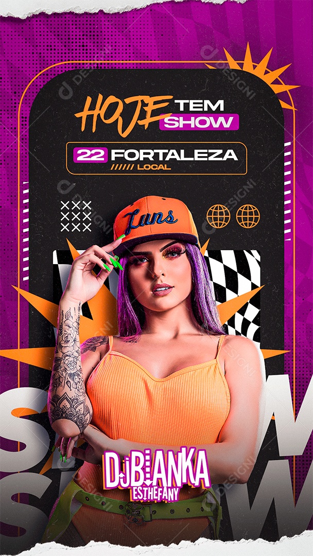 Flyer Shows Artista Hoje Tem Social Media PSD Editável