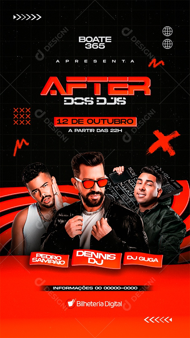 Flyer Artistas Shows Social Media PSD Editável