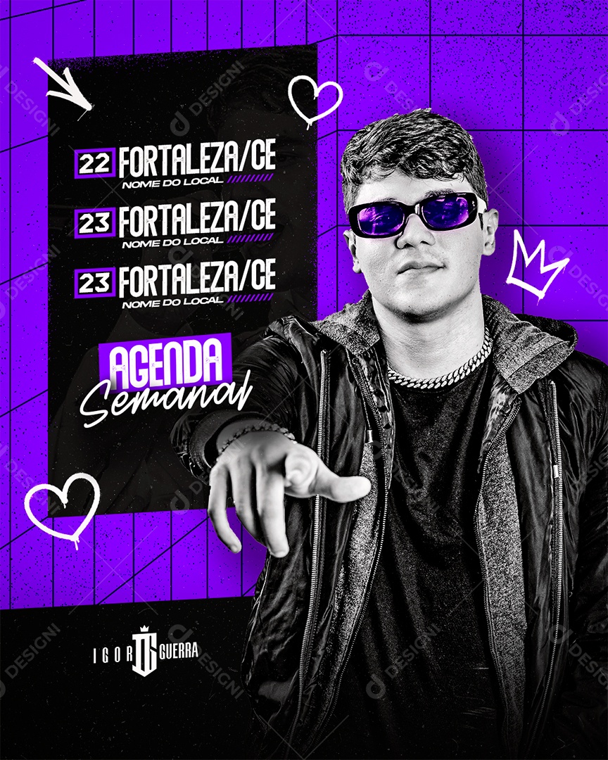 Flyer Artistas Shows Social Media PSD Editável