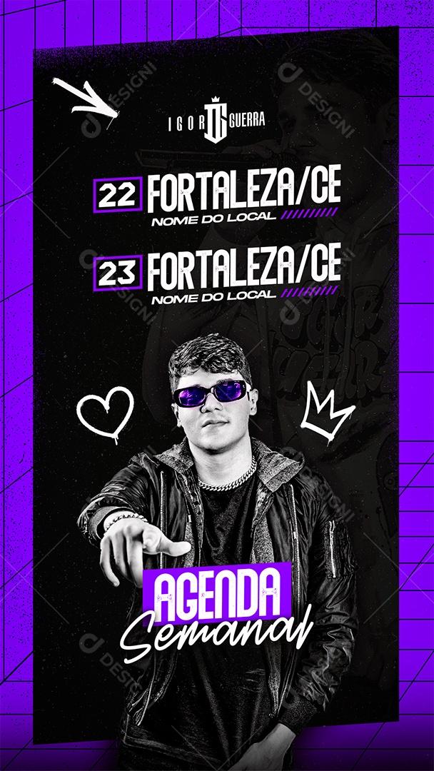 Flyer Agenda Shows Funk Social Media PSD Editável