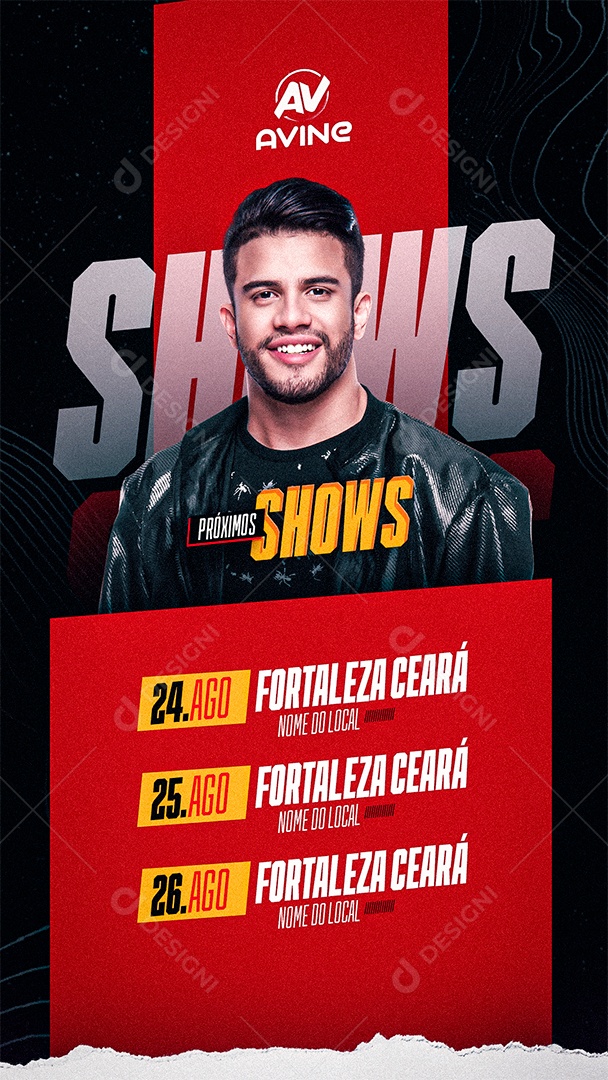 Flyer Artistas Shows Social Media PSD Editável